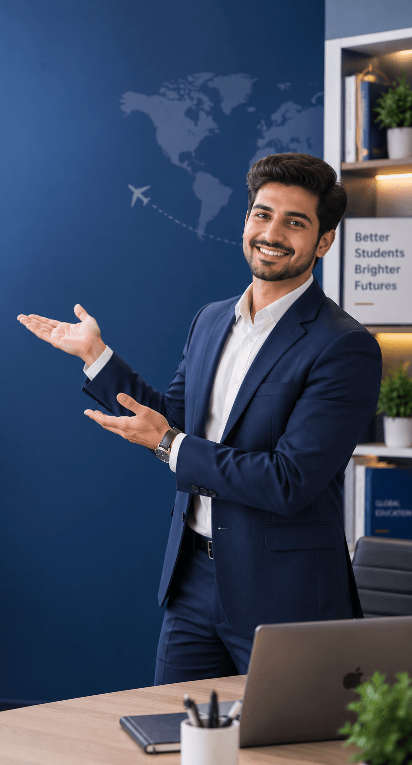 Professional education consultant guiding students