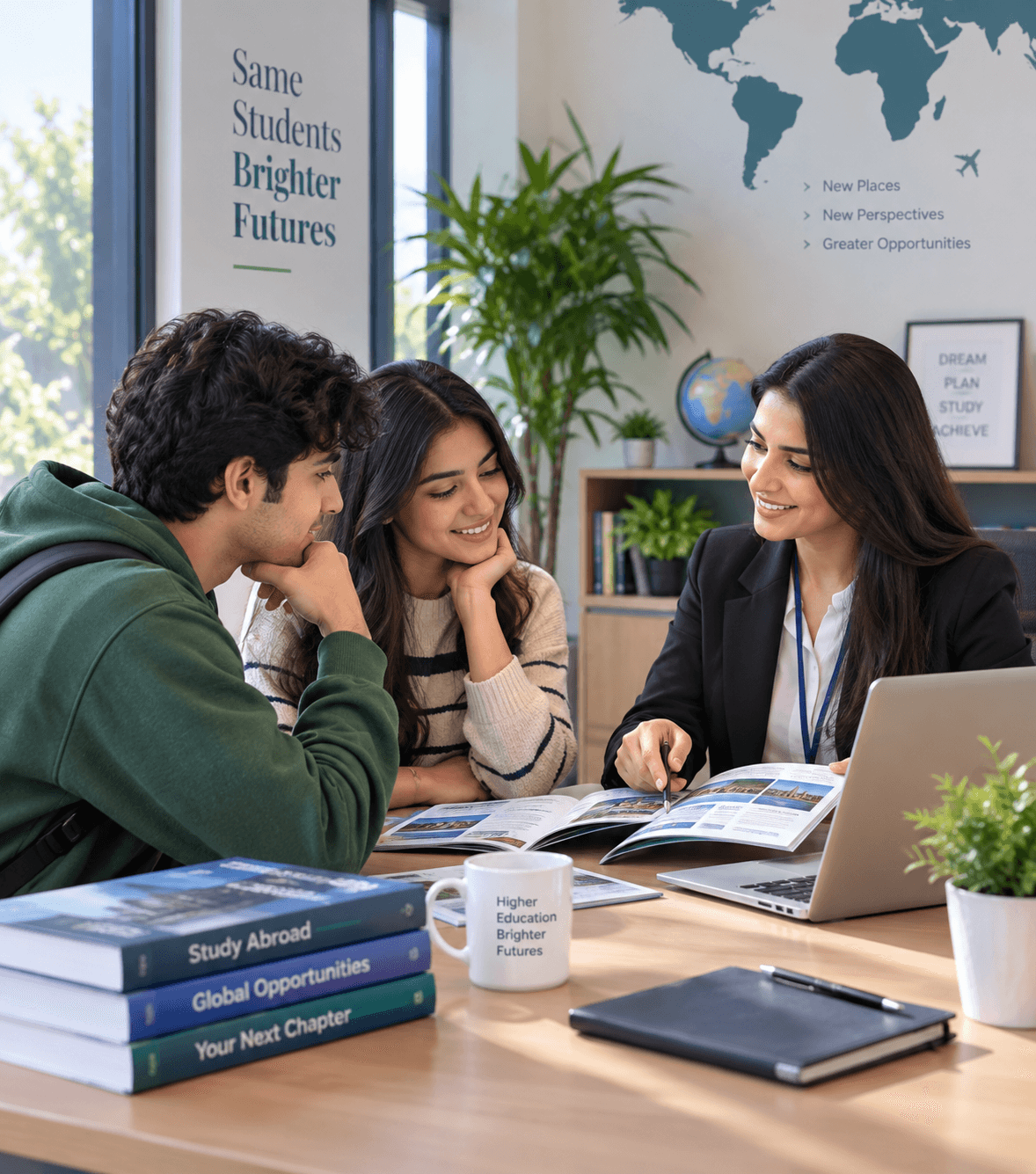 Students discussing their academic future