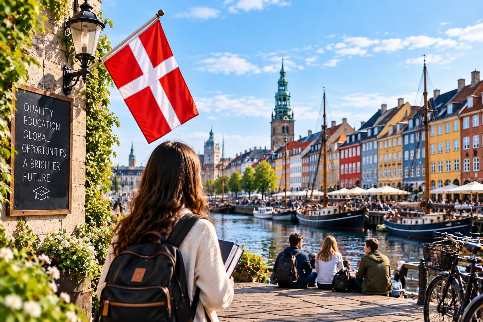 Copenhagen waterfront and historic buildings
