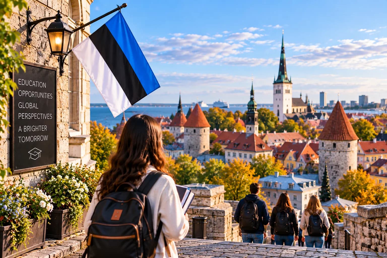 Tallinn old town rooftops and medieval architecture
